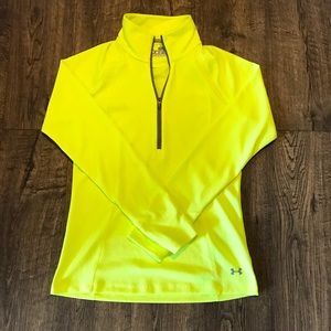 Women’s Under Armour Neon Yellow Half-zip Top